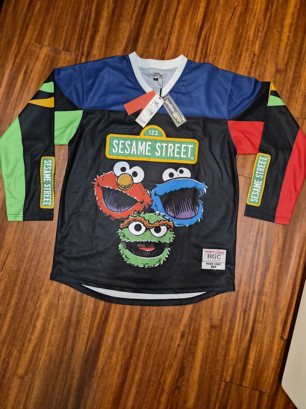 Sesame Street Long-Sleeve Colorblock Jersey - Black, Blue, Green, Red